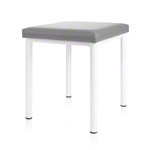 Hocker Robusta mit Polster, L x B 40 x 40 cm, Gestellfarbe weiß