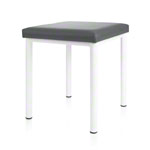Hocker Robusta mit Polster, L x B 40 x 40 cm, Gestellfarbe weiß