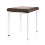 Hocker Robusta mit Polster, L x B 40 x 40 cm, Gestellfarbe weiß