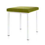 Hocker Robusta mit Polster, L x B 40 x 40 cm, Gestellfarbe weiß