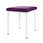 Hocker Robusta mit Polster, L x B 40 x 40 cm, Gestellfarbe weiß