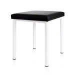 Hocker Robusta mit Polster, L x B 40 x 40 cm, Gestellfarbe weiß
