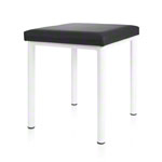 Hocker Robusta mit Polster, L x B 40 x 40 cm, Gestellfarbe weiß