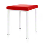 Hocker Robusta mit Polster, L x B 40 x 40 cm, Gestellfarbe weiß