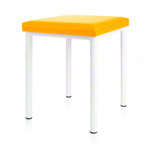 Hocker Robusta mit Polster, L x B 40 x 40 cm, Gestellfarbe weiß
