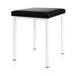 Hocker Robusta mit Polster, L x B 40 x 40 cm, Gestellfarbe weiß