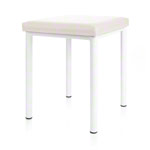 Hocker Robusta mit Polster, L x B 40 x 40 cm, Gestellfarbe weiß