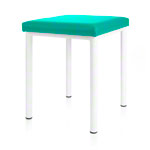 Hocker Robusta mit Polster, L x B 40 x 40 cm, Gestellfarbe weiß
