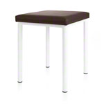 Hocker Robusta mit Polster, L x B 40 x 40 cm, Gestellfarbe weiß