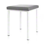 Hocker Robusta mit Polster, L x B 40 x 40 cm, Gestellfarbe weiß