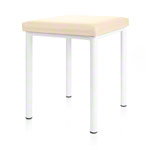 Hocker Robusta mit Polster, L x B 40 x 40 cm, Gestellfarbe weiß