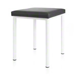 Hocker Robusta mit Polster, L x B 40 x 40 cm, Gestellfarbe weiß