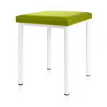 Hocker Robusta mit Polster, L x B 40 x 40 cm, Gestellfarbe weiß