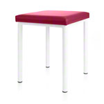 Hocker Robusta mit Polster, L x B 40 x 40 cm, Gestellfarbe weiß