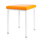 Hocker Robusta mit Polster, L x B 40 x 40 cm, Gestellfarbe weiß