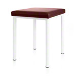 Hocker Robusta mit Polster, L x B 40 x 40 cm, Gestellfarbe weiß