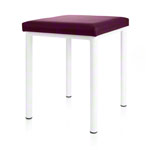 Hocker Robusta mit Polster, L x B 40 x 40 cm, Gestellfarbe weiß