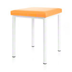 Hocker Robusta mit Polster, L x B 40 x 40 cm, Gestellfarbe weiß