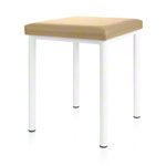 Hocker Robusta mit Polster, L x B 40 x 40 cm, Gestellfarbe weiß