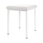 Hocker Robusta mit Polster, L x B 40 x 40 cm, Gestellfarbe weiß