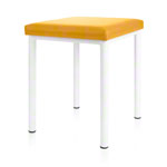 Hocker Robusta mit Polster, L x B 40 x 40 cm, Gestellfarbe weiß