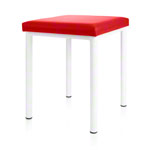 Hocker Robusta mit Polster, L x B 40 x 40 cm, Gestellfarbe weiß