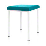 Hocker Robusta mit Polster, L x B 40 x 40 cm, Gestellfarbe weiß