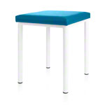 Hocker Robusta mit Polster, L x B 40 x 40 cm, Gestellfarbe weiß
