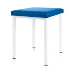 Hocker Robusta mit Polster, L x B 40 x 40 cm, Gestellfarbe weiß