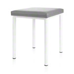 Hocker Robusta mit Polster, L x B 40 x 40 cm, Gestellfarbe weiß