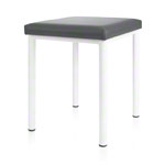 Hocker Robusta mit Polster, L x B 40 x 40 cm, Gestellfarbe weiß