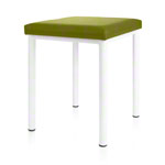 Hocker Robusta mit Polster, L x B 40 x 40 cm, Gestellfarbe weiß