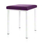 Hocker Robusta mit Polster, L x B 40 x 40 cm, Gestellfarbe weiß