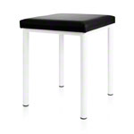 Hocker Robusta mit Polster, L x B 40 x 40 cm, Gestellfarbe weiß