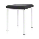 Hocker Robusta mit Polster, L x B 40 x 40 cm, Gestellfarbe weiß