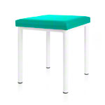 Hocker Robusta mit Polster, LxB 40x40 cm, Gestellfarbe wei�