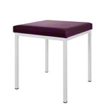 Hocker mit Polster, L x B 40 x 40 cm, Gestellfarbe wei