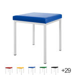 Hocker mit Polster, LxB 40x40 cm, Gestellfarbe weiß