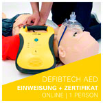 Interaktive AED Online Einweisung mit Zertifikat, 1 Person