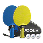 JOOLA Tischtennis-Set VIVID OUTDOOR, 2 TT-Schlger + 3 TT-Blle