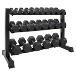 Kompakthantel-Ständer-Set XL mit 12 Paar Hex Hanteln, 1-15 kg, LxBxH 119x50x76 cm