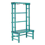 Kunststoff-Garderobenbank, 4 Haken, HxBxT 180x100x57 cm