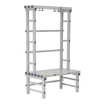 Kunststoff-Garderobenbank, 4 Haken, HxBxT 180x100x57 cm