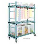 Kunststoff Kombi-Materialwagen-Set, 4-tlg., 3 Böden, fahrbar