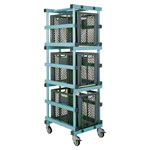 Kunststoff Materialwagen-Set, 4-tlg., fahrbar, inkl. 3 Behälter