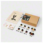 Loggos Holz-Baustein-Set L aus Buchenholz und Nussbaum