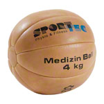 Medizinball aus Leder, ø 28 cm, 4 kg