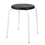 Mehrzweckhocker Standard mit PU-Sitzflche,  35 cm, Gestellfarbe wei