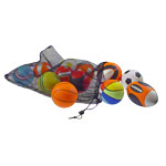 Mini Sportball-Set aus PU-Schaum im Netz,  10 cm, 12 Stck