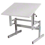 Möckel Sitz-Steharbeitstisch Ergo S72 B x T x H 100 x 70 x 72-122 cm, mit Gleitern, grau/grau